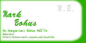 mark bohus business card